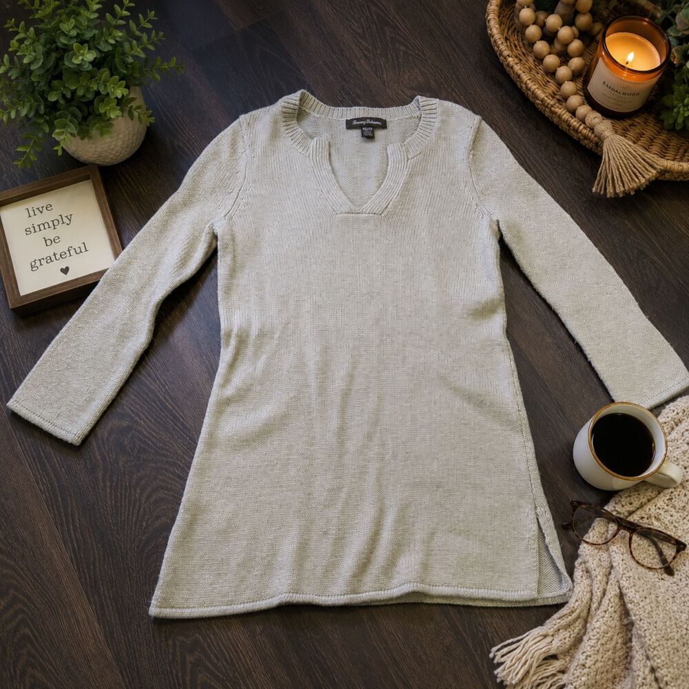 Tommy Bahama women’s knit long sleeve top Size XS Gold (349)